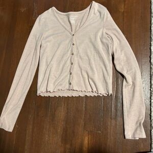 American Eagle Light Pink Button-Down Shirt